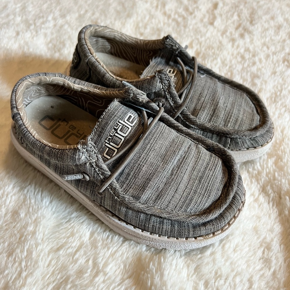 Hey Dude Gray Moccasins with Elastic Goring